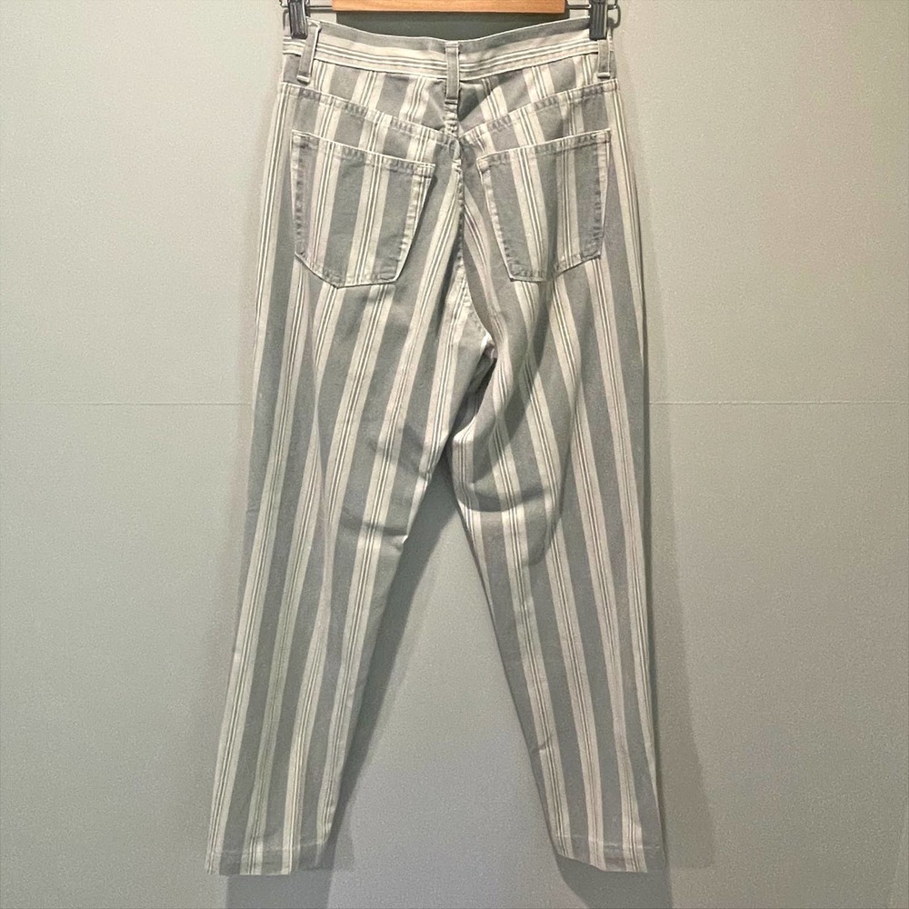 Vintage 90s GAP Green Stripe Cotton High Waist Crop Jeans Cheeky Denim Pants - 4 - Picture 13 of 14